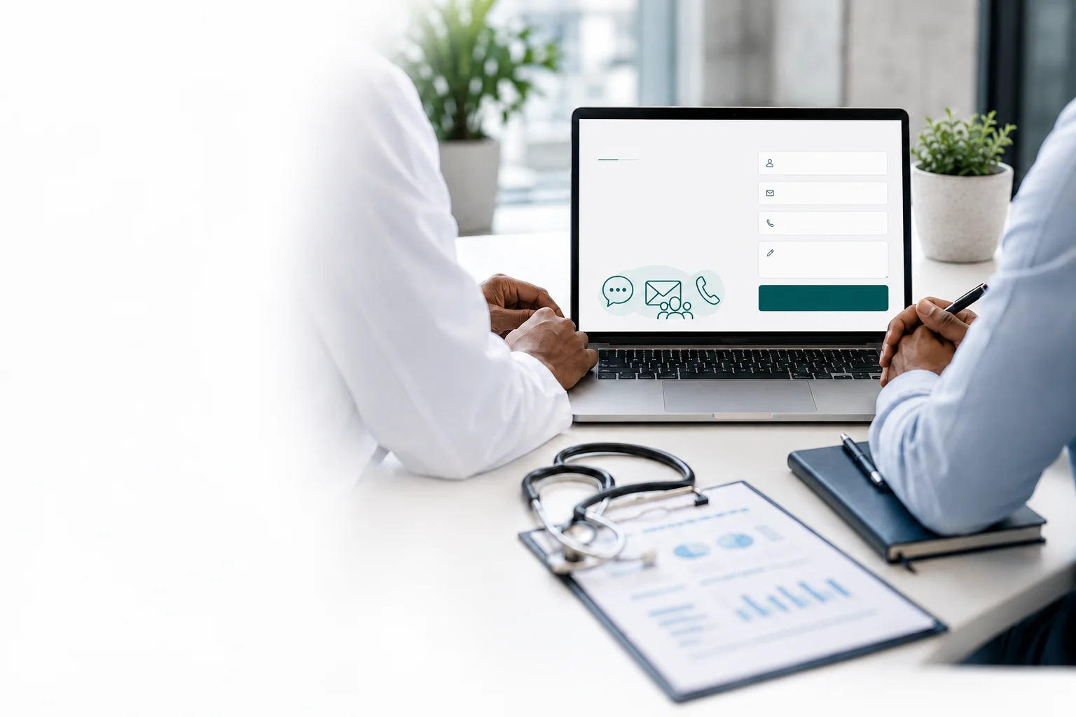 Healthcare professionals collaborating